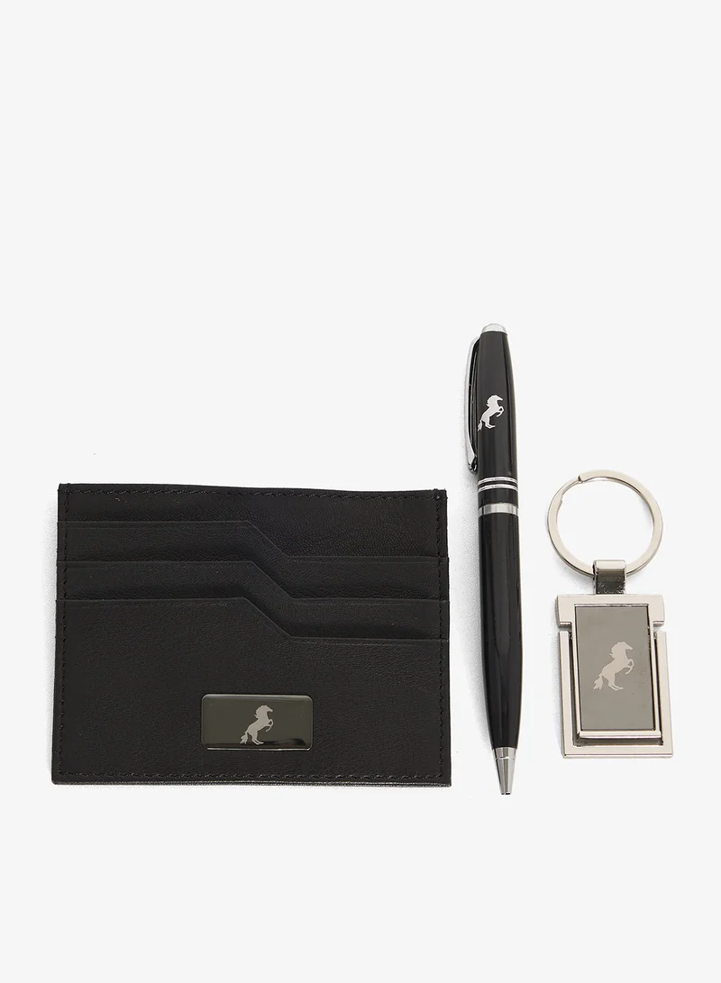 Robert Wood  Genuine Leather Card Holder & Key Ring & Pen Gift Set for Men | Best Price UAE